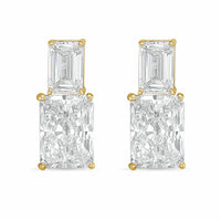 Diana M Jewels - Women's Emerald Lab-Grown Diamond Stud Earrings (8.00 Ct TCW) - Elegant Plus