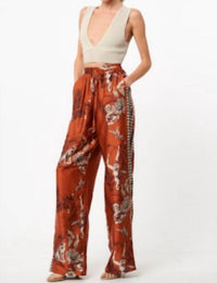 Ciebon - Satin Monkey Print Pants