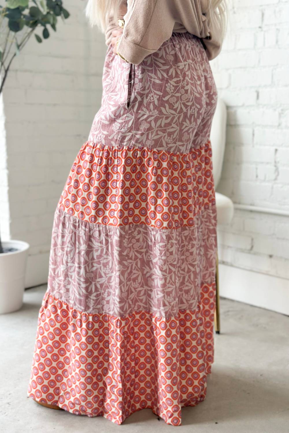 J.Nna - Boho Floral Wide Leg Pants with Pockets