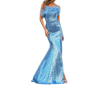 Sherri Hill - Feather Fringed Sequin Evening Gown