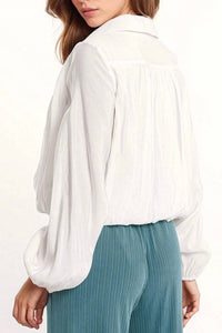 Q2 - Tencel Silk Blouse With Balloon Sleeves