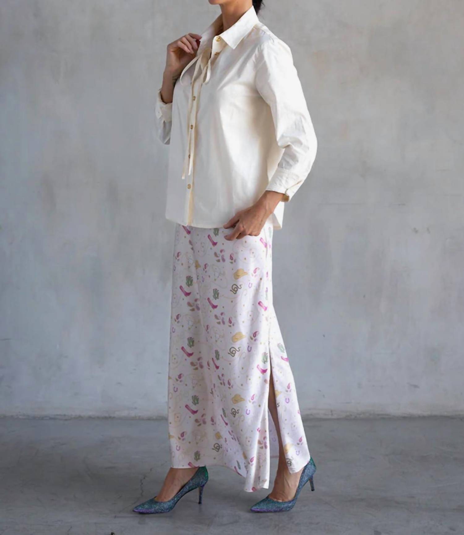 Care Tucker Lennon Zipslip Maxi Dress in ivory - women's dress - alternate view