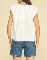 Pinch - Pleated Flutter Sleeve Blouse