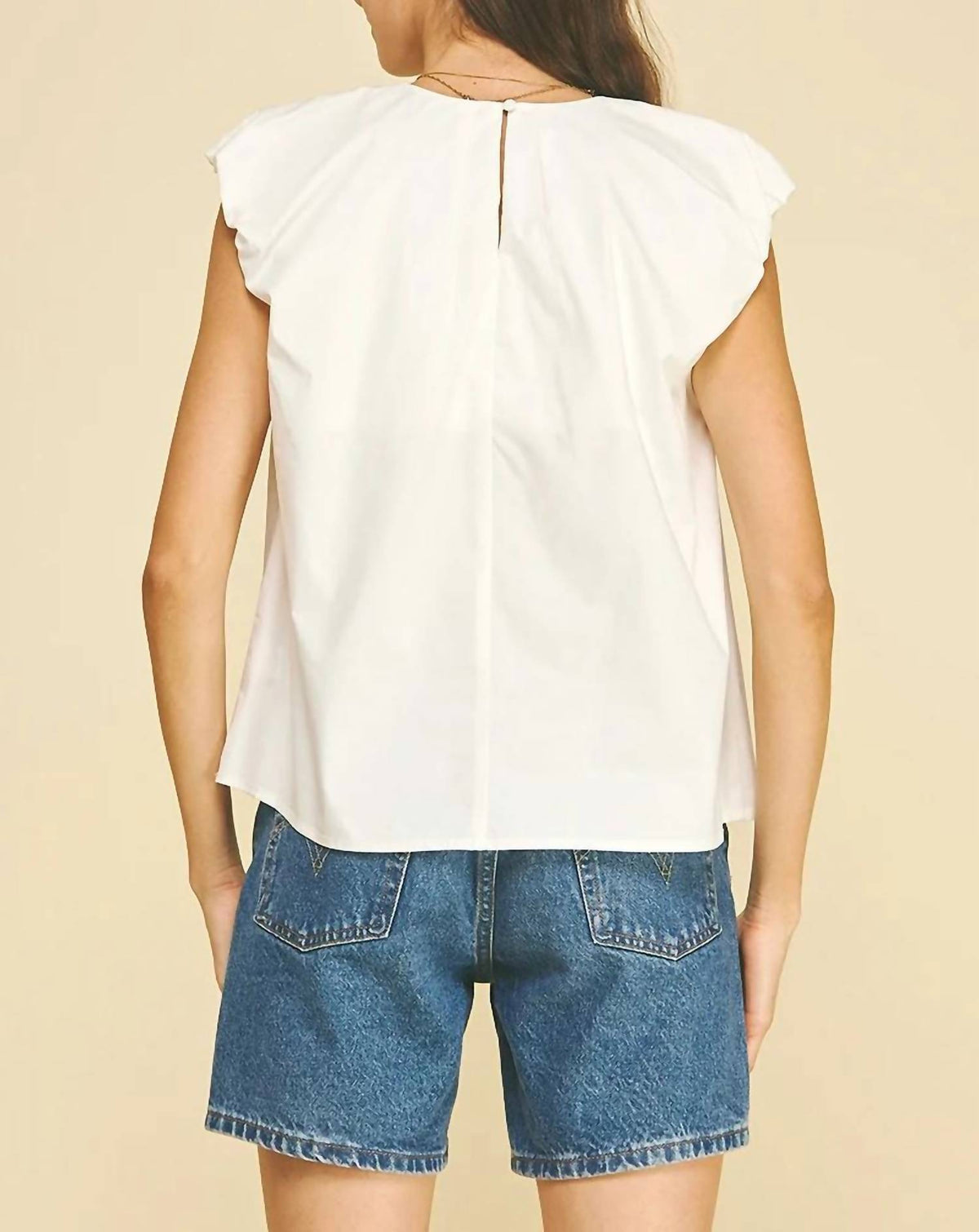 Pinch - Pleated Flutter Sleeve Blouse