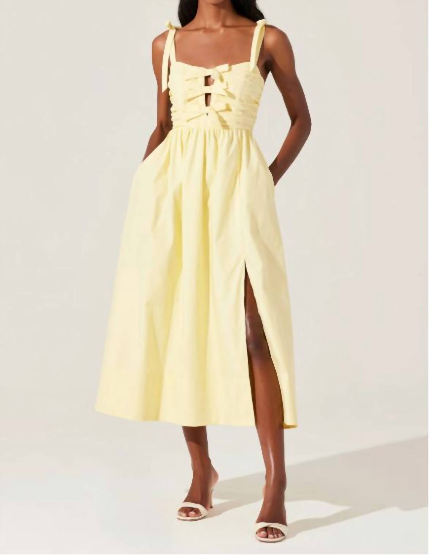 Astr - Helia Bow Front Midi Dress