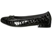 David Tate Women's Glow Ballet Flat in black croco - women's flats - detail view