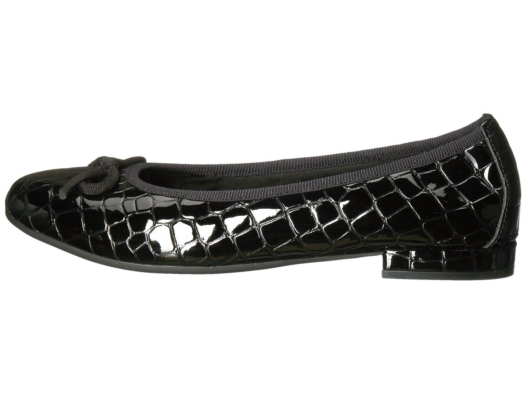 David Tate Women's Glow Ballet Flat in black croco - women's flats - detail view