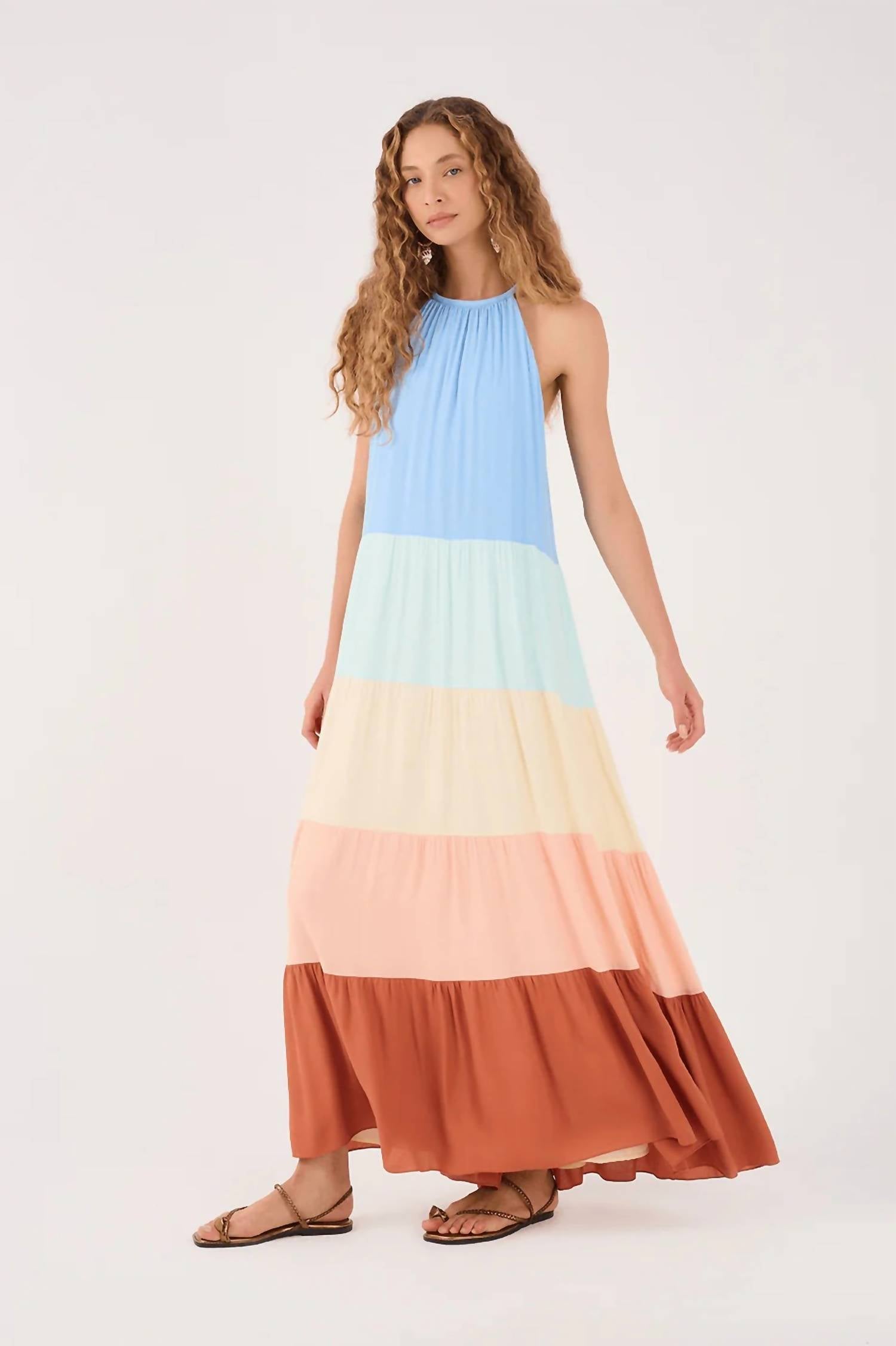 Dress To - Marias Colourblock Crepe Maxi Dress