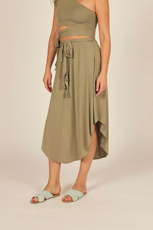 Vintage Havana - U Hem Slight A Line Midi Skirt