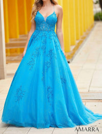 Amarra - Floral Lace Embroidery Ball Gown