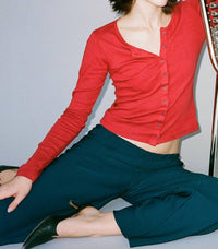 GIL RODRIGUEZ Sophie Cardigan in dahlia - women's cardigan - alternate view