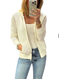 Just Madison - Madz Crochet Zip Hoodie Sweater