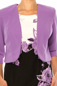 Maya Brooke - Floral Print Two-piece Jacket Dress