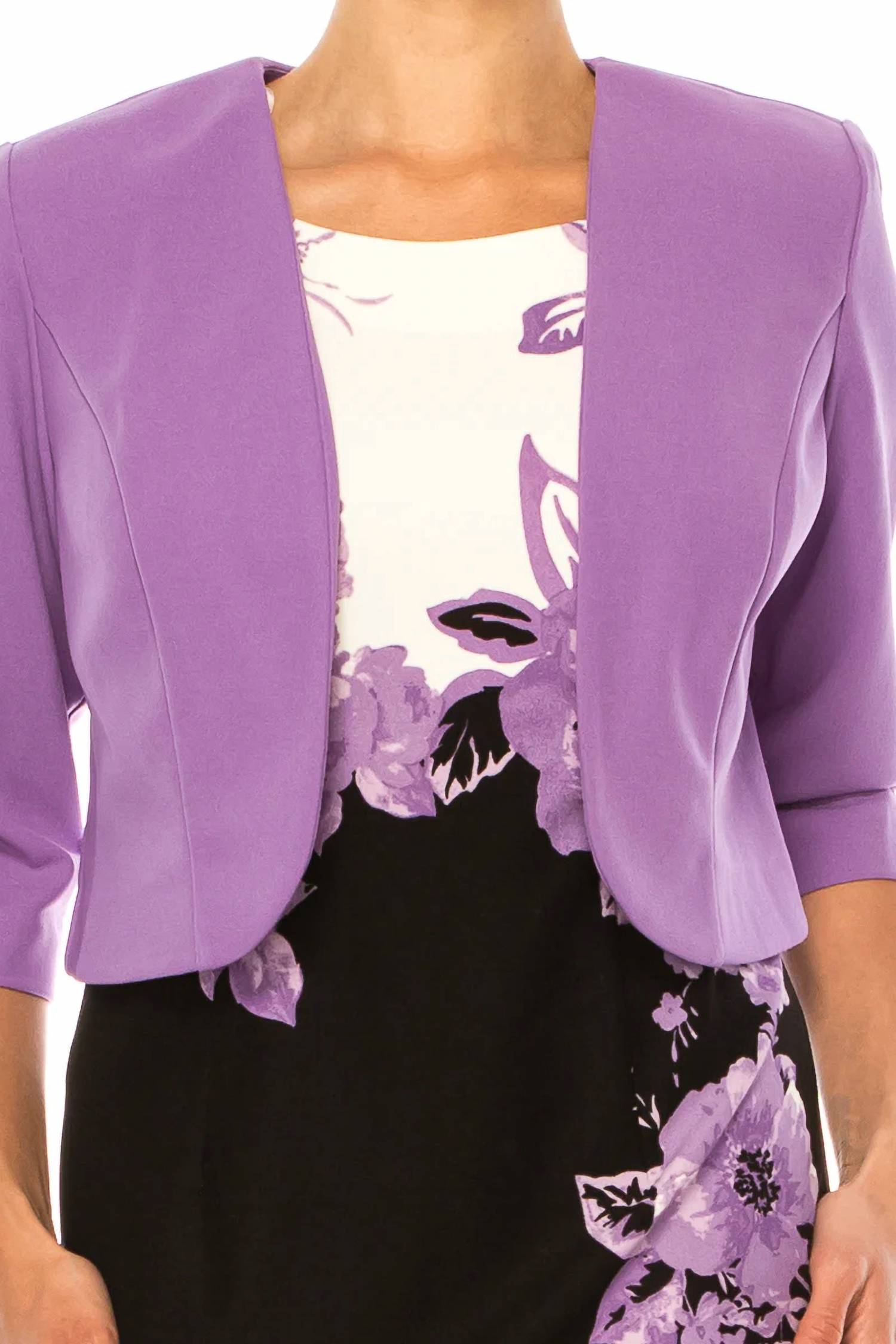 Maya Brooke - Floral Print Two-piece Jacket Dress