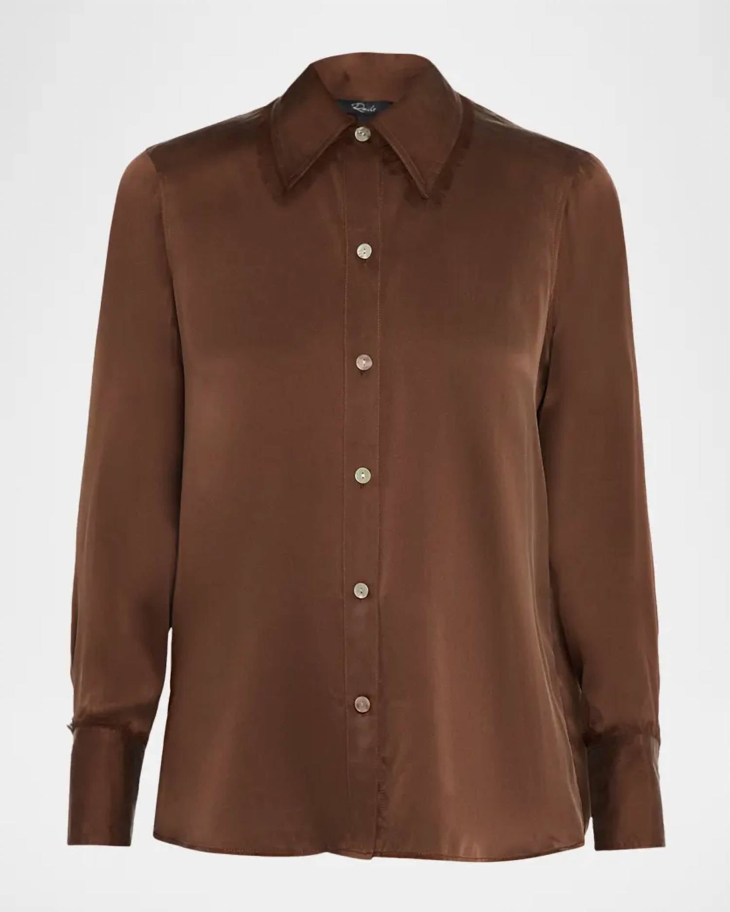 Rails Abbey Frayed Shirt in espresso - women's blouse - view 4