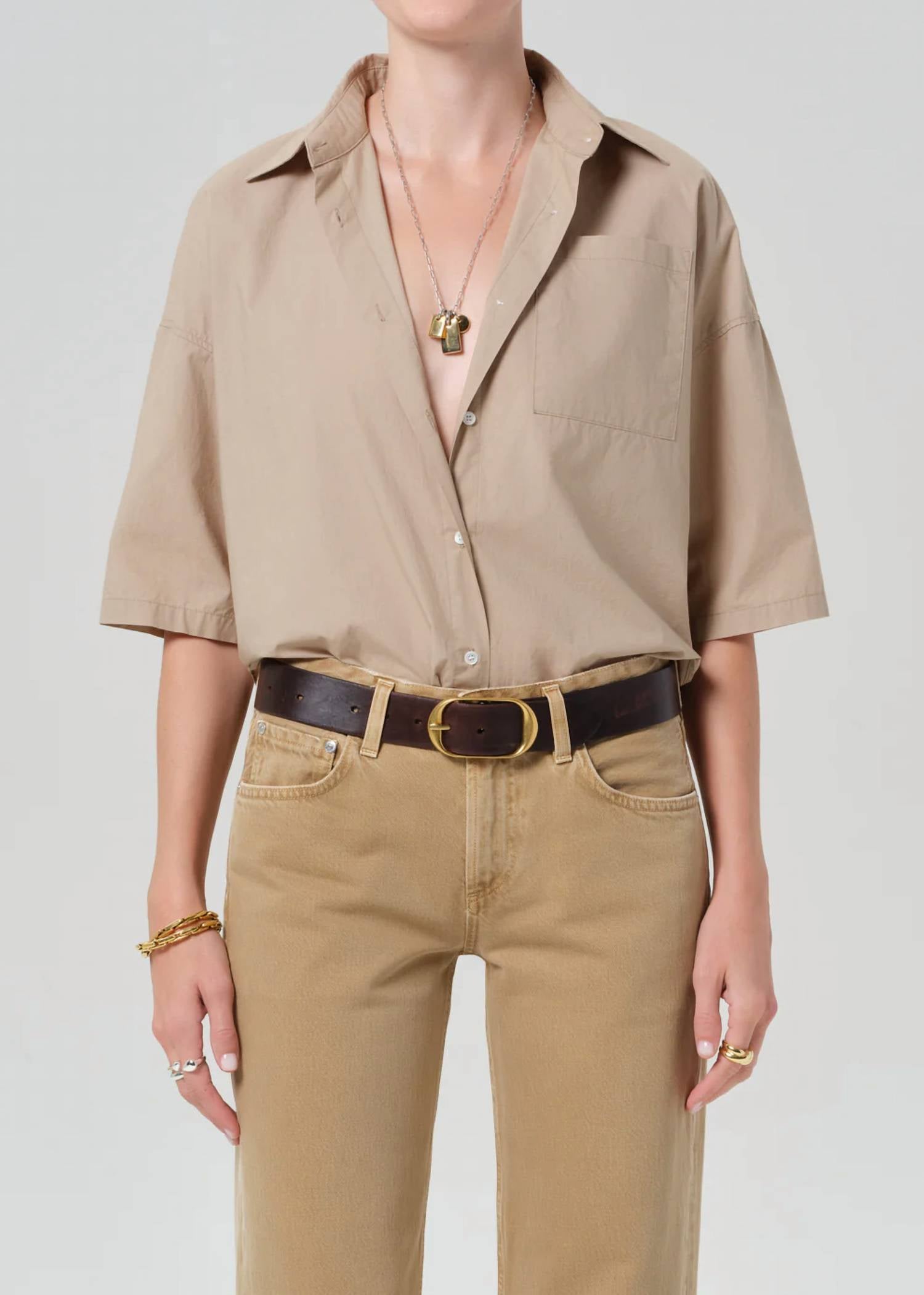 Citizens Of Humanity - Frances Cropped Cape Button Up Shirt