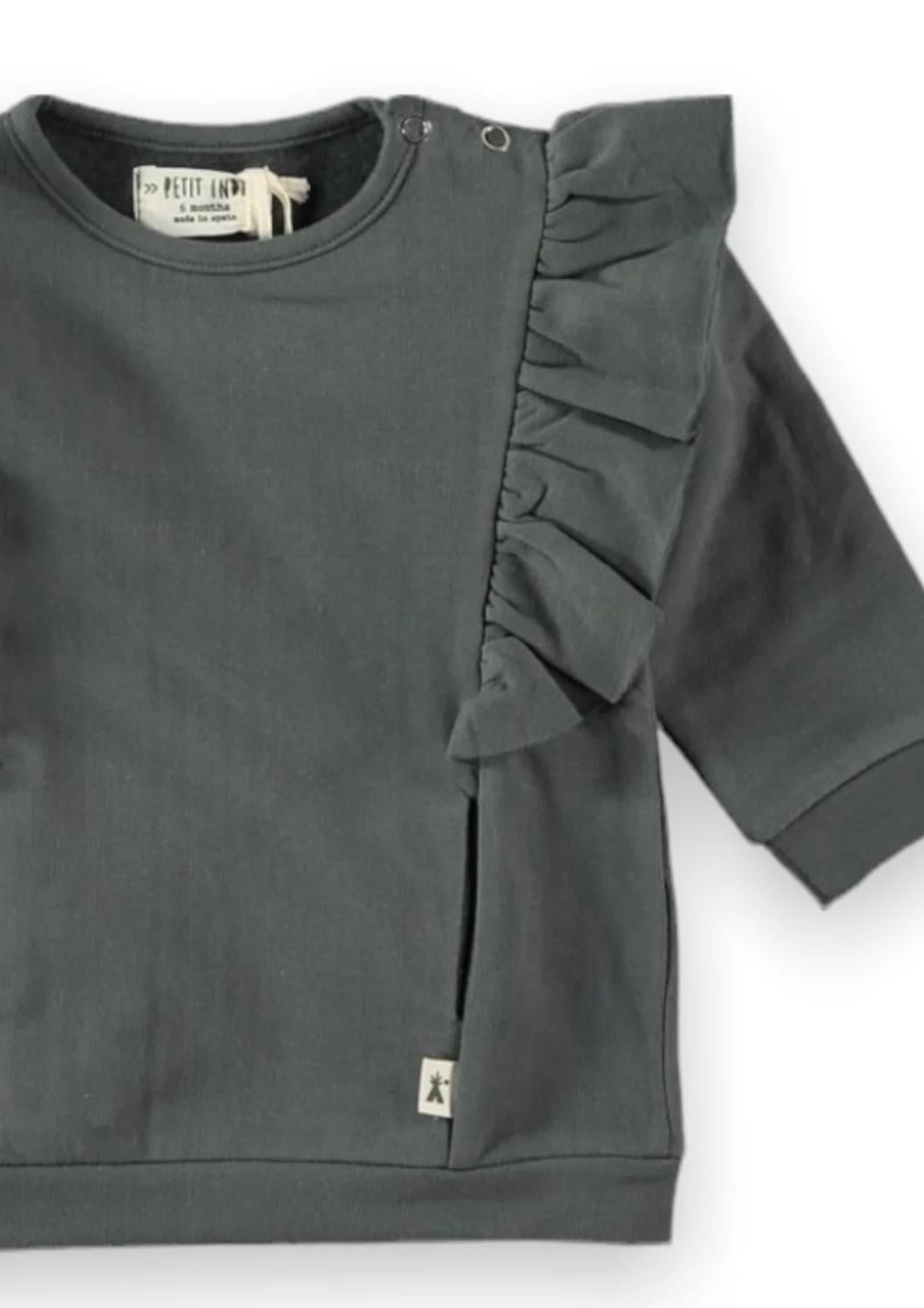Petit Indi - Girl's Frill Sweatshirt Dress