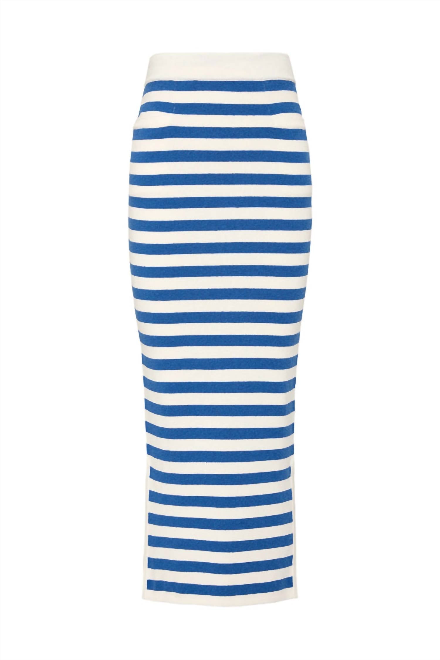 POSSE Ari Maxi Skirt in blue stripe - women's skirt - view 4