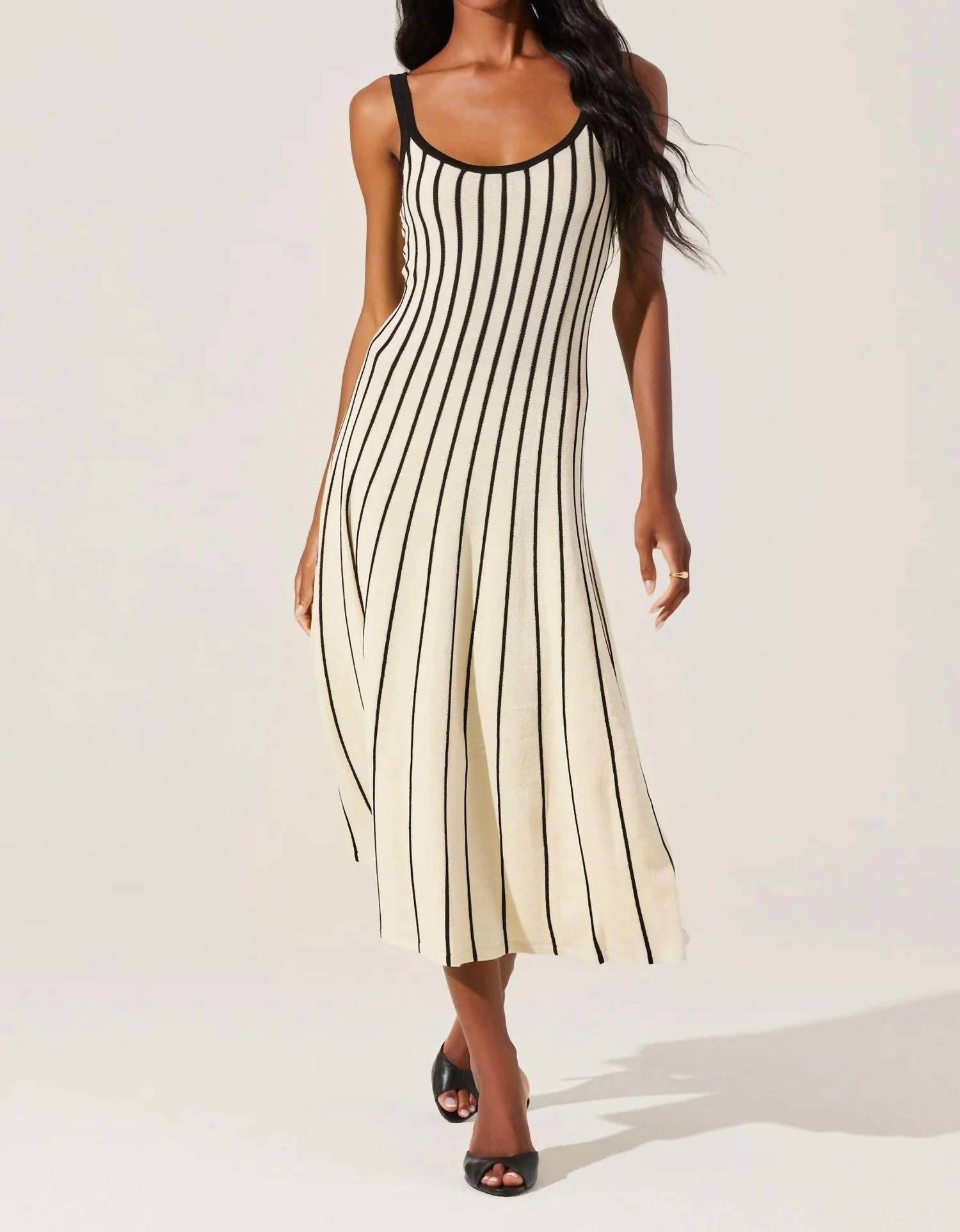 Astr - Irecia Stripe Sweater Midi Dress