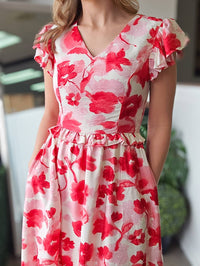 In February Lana Dress in vibrant red - women's dress - view 7