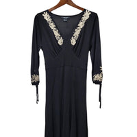 Karen Kane - Women's Cafe Chic Embroidered Flare 3/4 Sleeves Dress