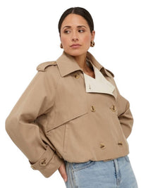 Esqualo - Women's Short Double-breasted Trench Coat