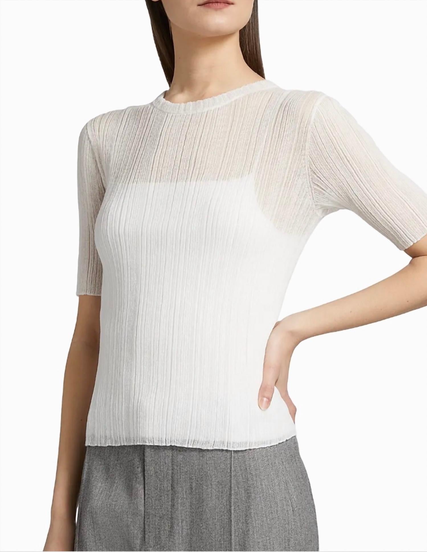Vince - Double Layer Rib Elbow Sleeve Top