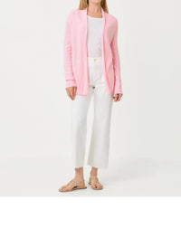 Lilly Pulitzer Faretta Long Length Cardigan in pink muse - women's cardigan