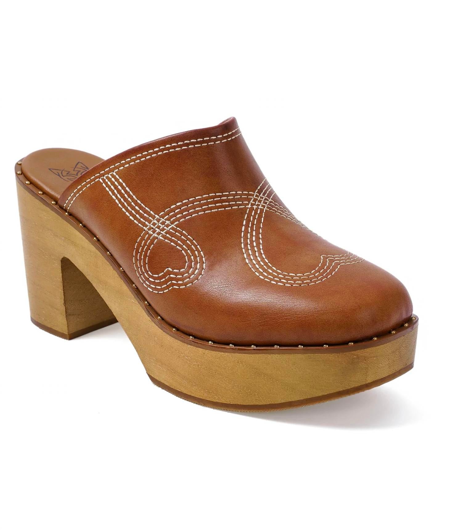 Beast Fashion - Women's Presley-28 Retro Chic Wooden Platform Clogs