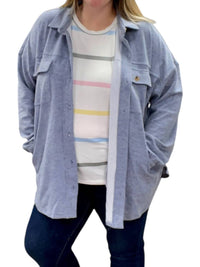 White Birch - Denim Fleece Shirket