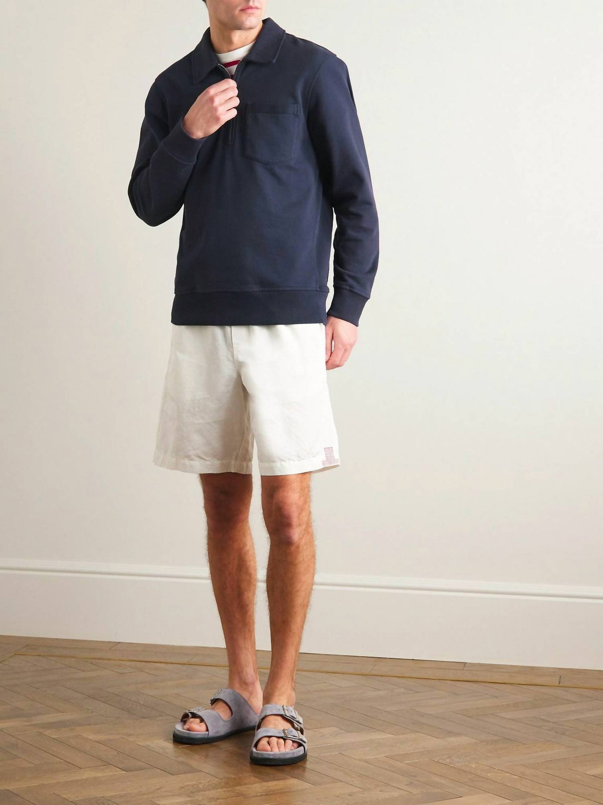 Orlebar Brown - Bolam Garment Dyed Cotton-jersey Half Zip Sweatshirt