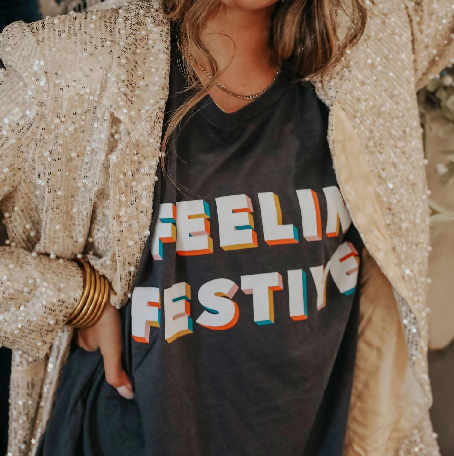 Friday + Saturday - Feelin' Festive Short Sleeve Tee