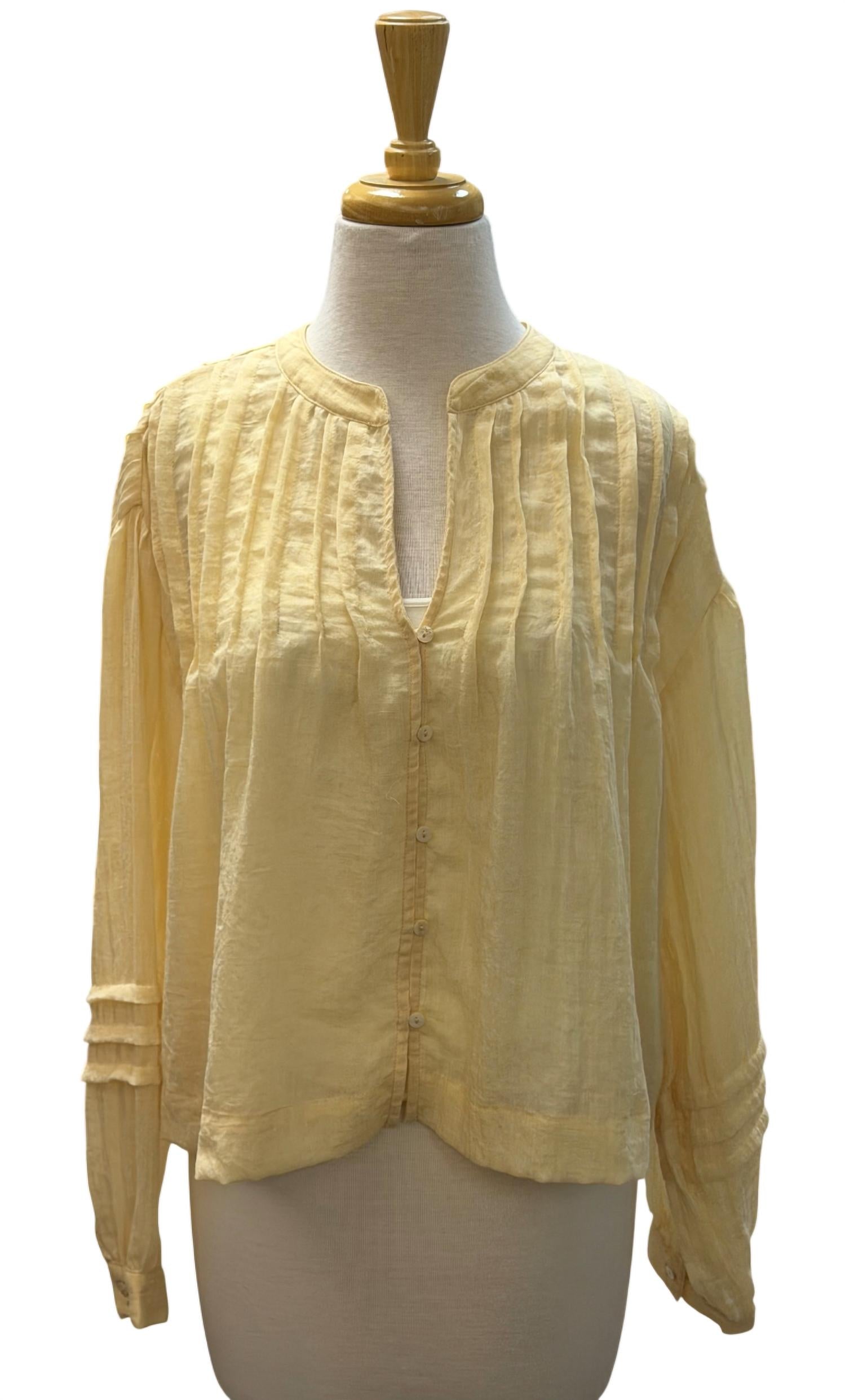 LOVESTITCH Women's Long Sleeve Sunshine Top in yellow - women's blouse