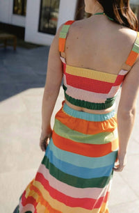 BRITON COURT Brianna Striped Top in strawberry waves - women's shirt - detail view