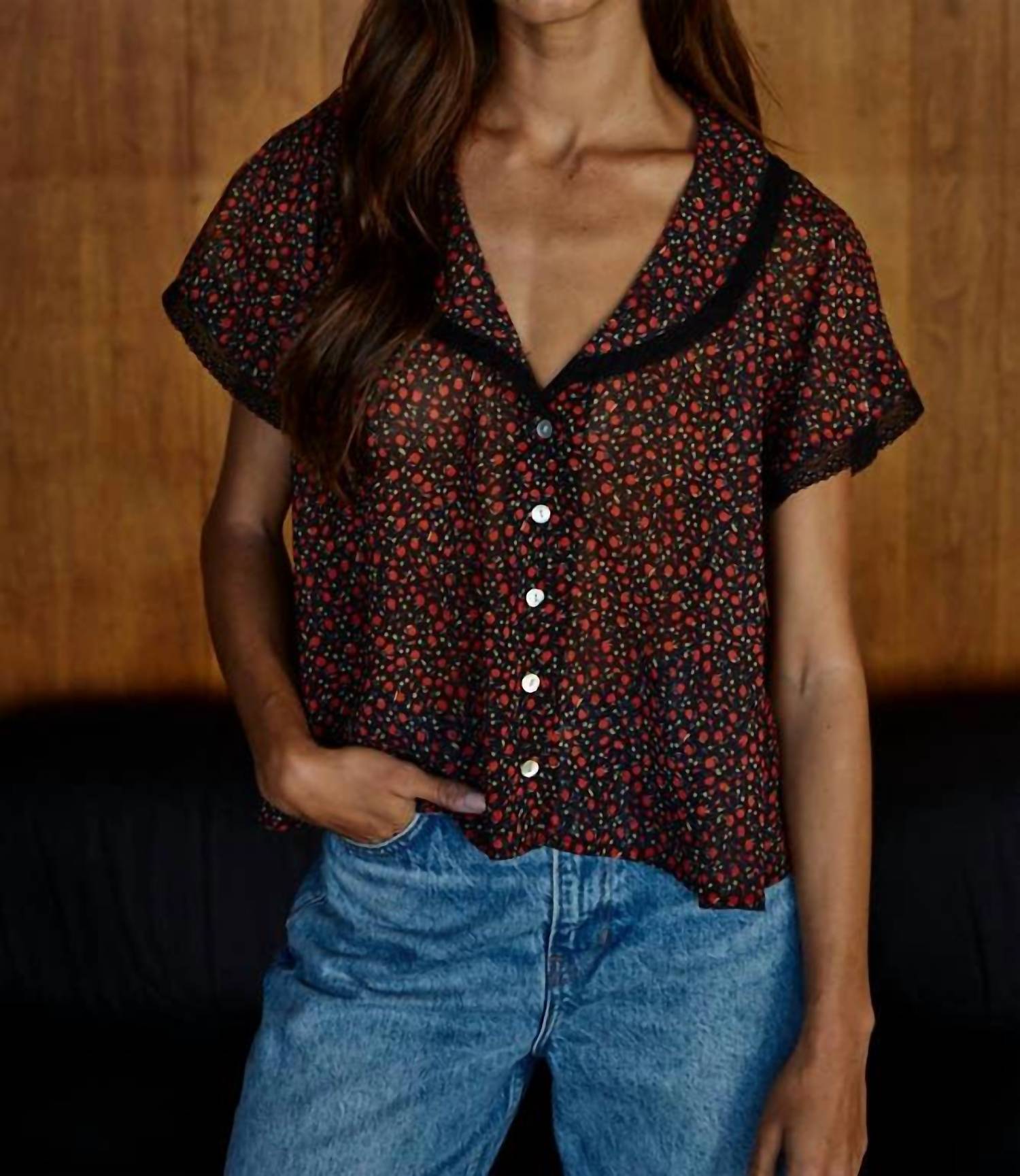 By Together - Floral Print Collared Top