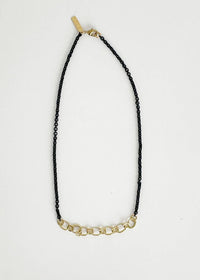 K/Ller - Women's Small Brass Ellipse Chain Link Collar Necklace