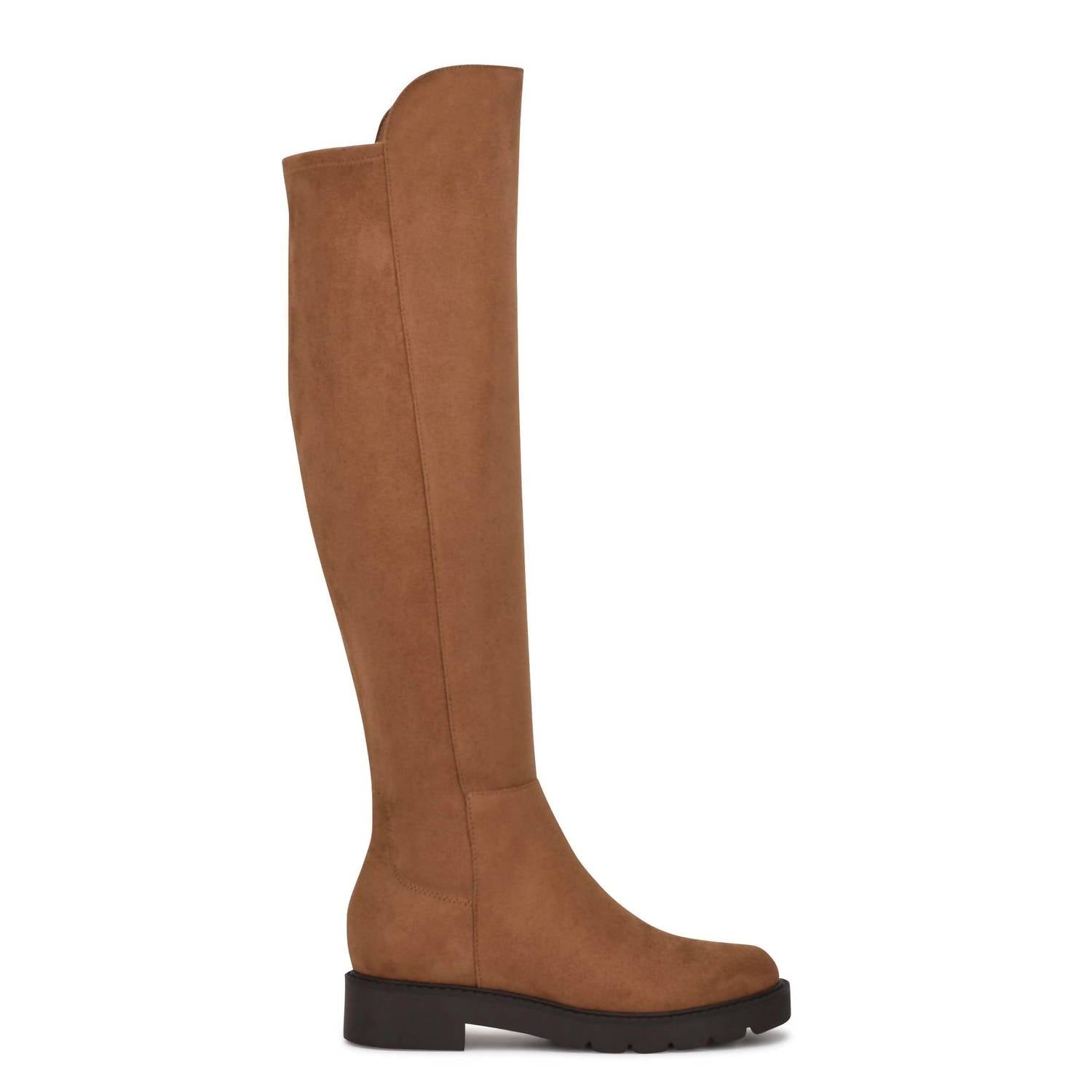 Nine West - Women's Tread2 Zipper Leather Round Toe Over The Knee Boots