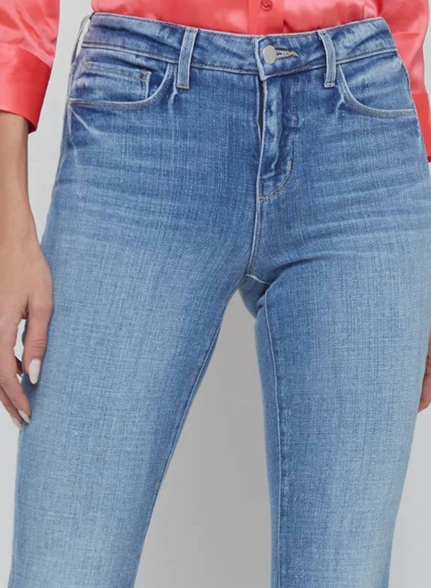 L'Agence Cara Low Rise Bootcut Jeans in ibarra - women's jeans - detail view