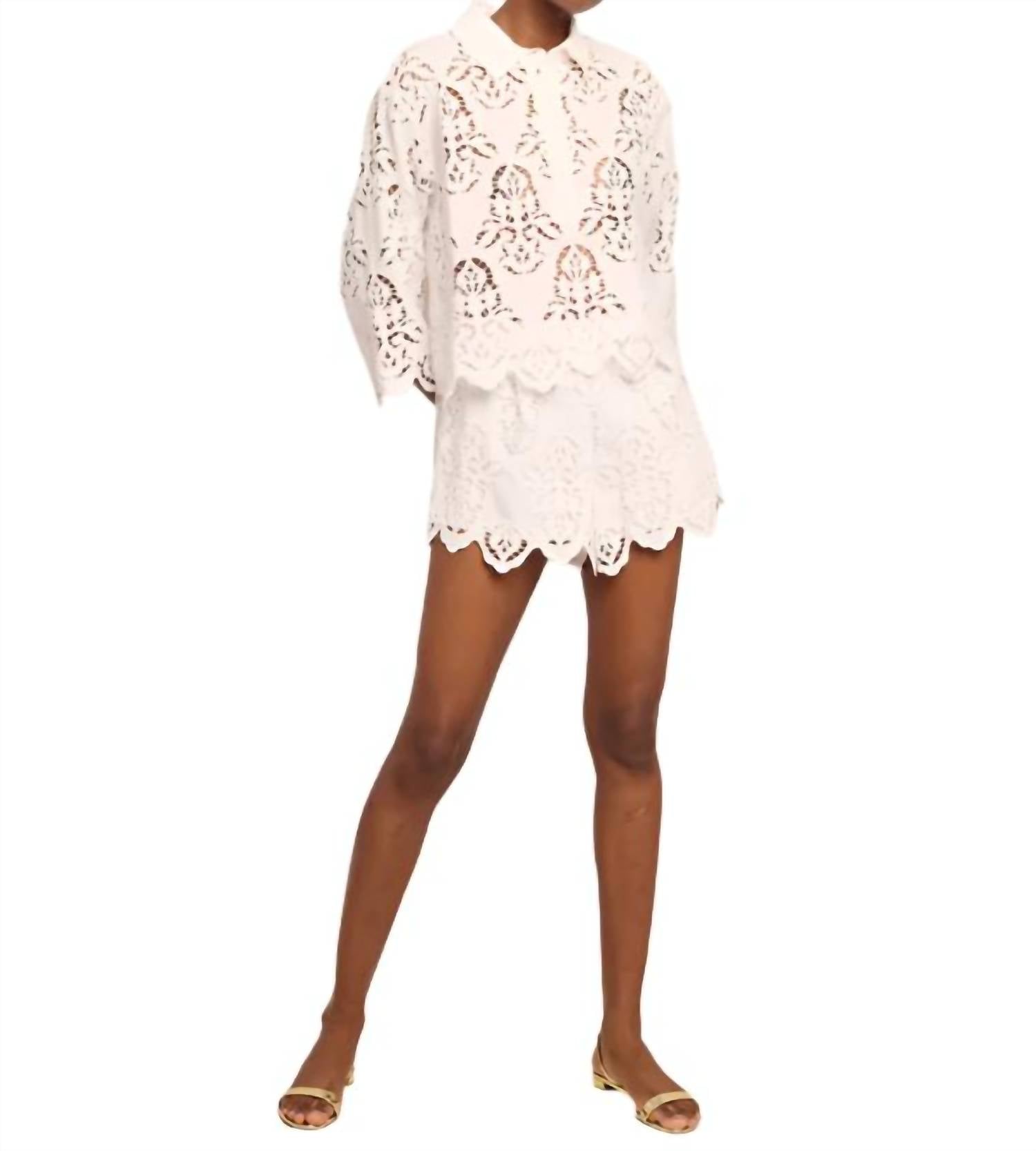 Cara Cara - Trish Embroidered Eyelet Shorts