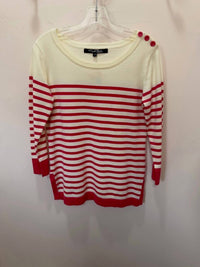 Cheryl Nash - Women's Stripe Button Neck Sweater