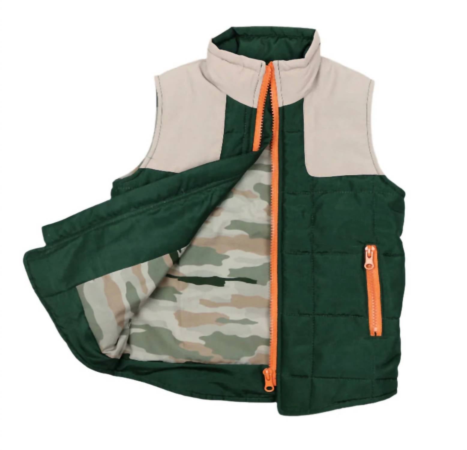 Blue Quail Clothing Co. Classic Camo Vest in green quail - item - alternate view