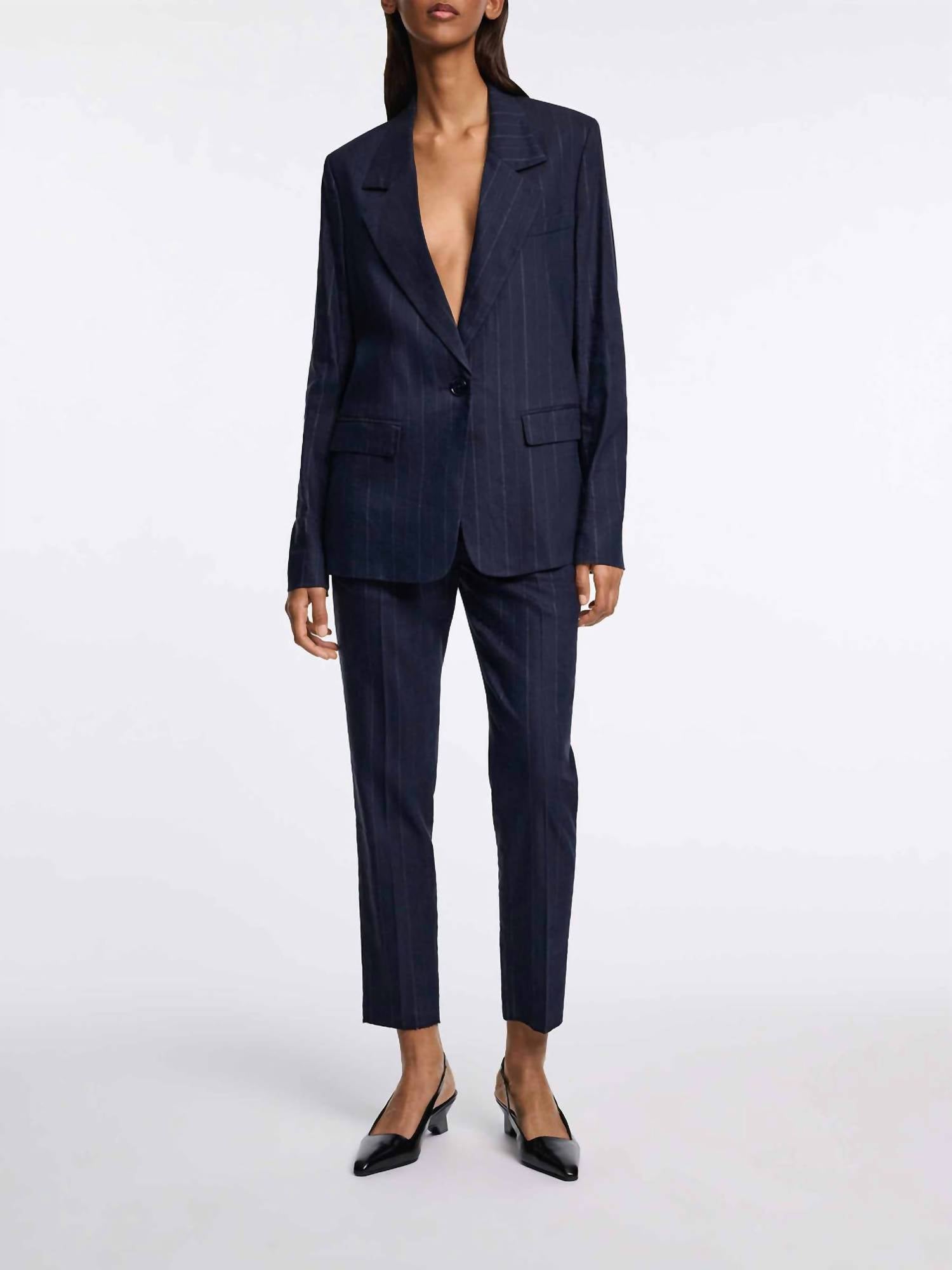 DOROTHEE SCHUMACHER Pinstripe Tailored Blazer in blue - women's jacket
