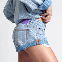 One Teaspoon - On Repeat Bandit Low Waist Denim Shorts