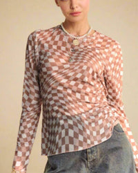 Davi & Dani - Checkered Burnout Top