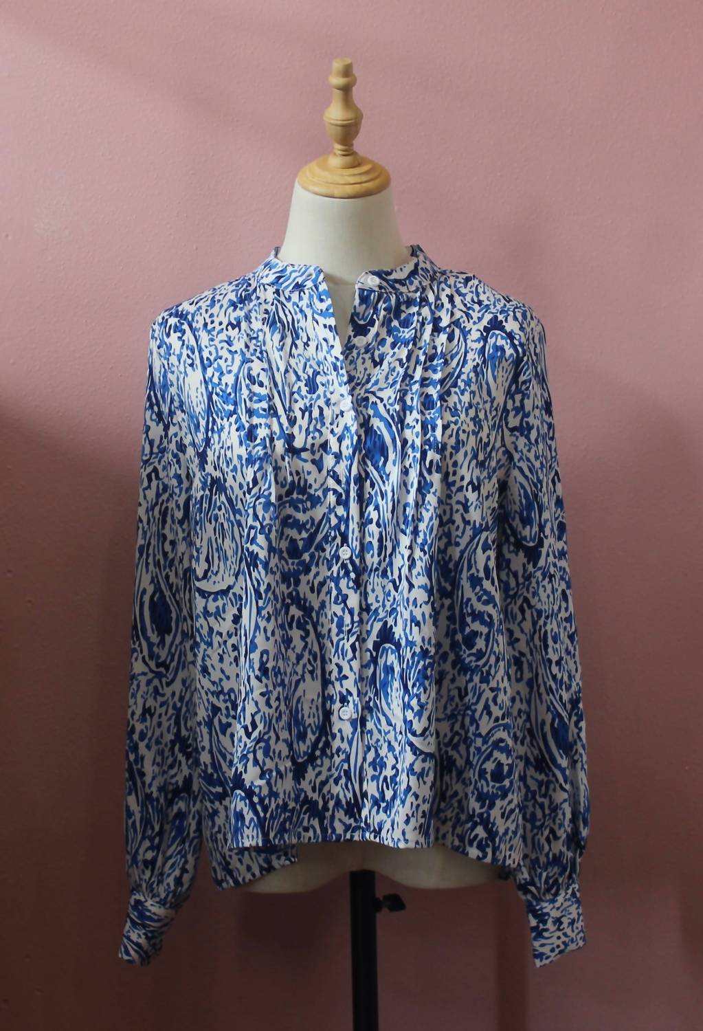 CHOKLATE PARIS Women's Tide Théa Printed Blouse in blue - women's blouse