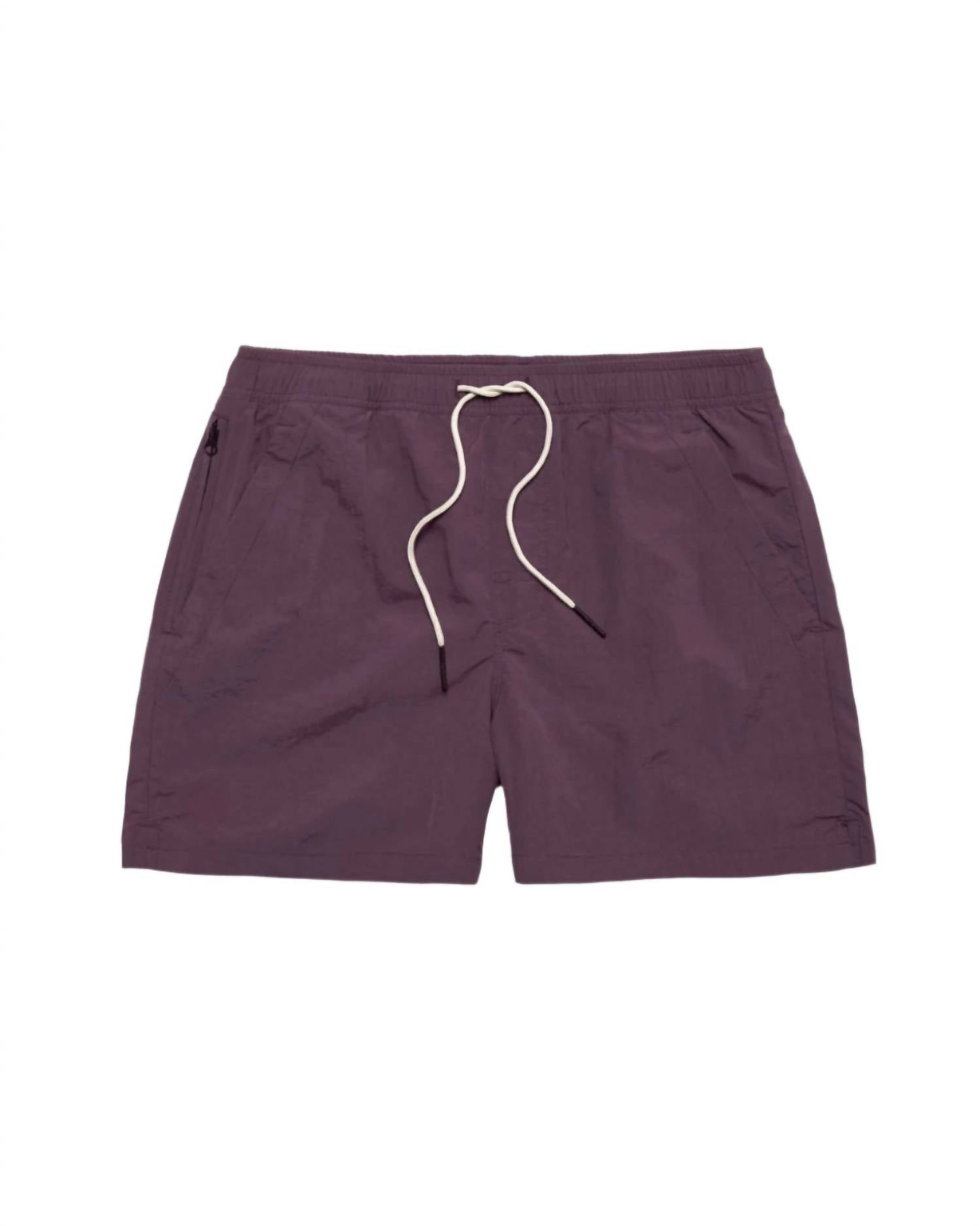 OAS Nylon Swim Shorts in plum - men's swimwear - detail view