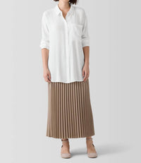 Eileen Fisher - Woven Wool Silk A-line Skirt