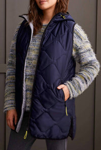 Tribal - REVERSIBLE HOODED PUFFER VEST