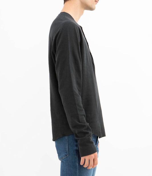 Save Khaki United - Long Sleeve Pointelle Henley Top