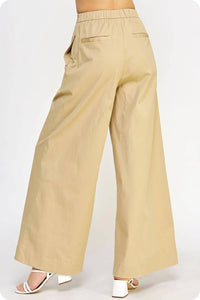 Strut & Bolt - Pleat Detail Wide Leg Twill Pants